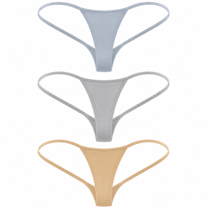 Lot de 5 culottes bikini sans couture pour femme, taille mi-haute, couleur unie, ultra-fines, en tricot Spandex/Coton, lavables en machine, lingerie sexy - Product Image 5
