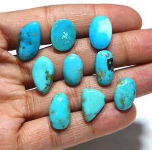 Turquoise naturelle Sleeping Beauty, cabochon, pierre précieuse en vrac pour la fabrication de bijoux, vente en gros, pierre turquoise d'Arizona - Product Image 1