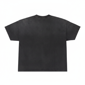 เสื้อยืดคอตตอนสีดำทรงโอเวอร์ไซส์สำหรับผู้ชาย คอกลม แขนสั้น สไตล์ลำลอง ทรงพอดีตัว สีพื้น ดีไซน์เรียบง่าย - Product Image 3