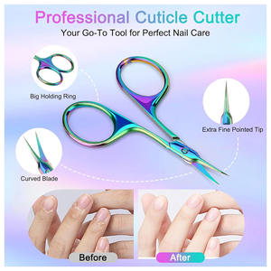 Ciseaux à cuticules en acier inoxydable, ciseaux à ongles extra fins et courbés pour manucure et pédicure pour femmes/hommes, avec logo personnalisé - Product Image 3