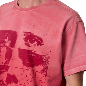 T-shirt homme col rond manches courtes, motif graphique vintage délavé, coupe ample, streetwear, vente en gros, personnalisable OEM, en jersey de coton - Product Image 5