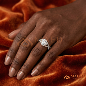 925 Sterling Silver Round Cut Halo Engagement <b>Ring</b> Women Twisted <b>Split</b> Shank Pave Band American Diamond CZ Wedding <b>Ring</b> - Product Image 4