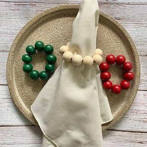 Wooden handmade beads napkin <b>ring</b> here <b>indian</b> artisan ethnic design table decoration wholesale - Product Image 3