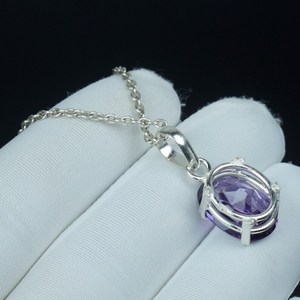 Pendentif ovale en Alexandrite, argent sterling 925 plaqué or, certifié IGI, collier vintage à changement de couleur, style bohème, cadeau pour elle - Product Image 3