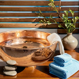 Bassin de pédicure professionnel de luxe en cuivre avec repose-pieds et massage des pieds, écologique, pour la maison, le salon et le spa - Product Image 2