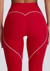 Customized Logo Fitness Yoga Clothes Heart Throb Bra and High-Waist Legging Sportswear 2 Piece Sets - Product Image 3