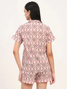 Traje de camisa de manga larga con cuello alto y estampado digital, ligero y elegante, para mujer, compra al por mayor de trajes - Product Image 3