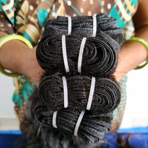 Extensiones de Cabello Humano Virgen Ondulado Natural Indio Remy Negro para Mujer, Súper Doble Trama, Cutícula Alineada, al por Mayor - Product Image 5