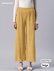 Mejor tela recién llegada LYCR con pantalones plisados sólidos y cintura elástica, proveedor de Surat, exportador de moda femenina. - Product Image 4