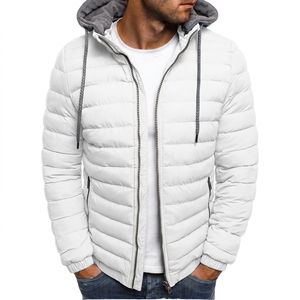 Chaqueta con Capucha para Hombre, Color Sólido, Resistente al Viento, Poliéster, Invierno, Casual, Cierre Frontal con Cremallera, Corte Regular - Product Image 4