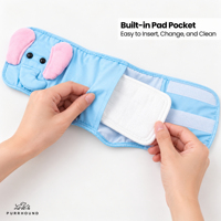 Bandeau de ventre lavable pour chien mâle Kawaii - Collection Animaux Mignons