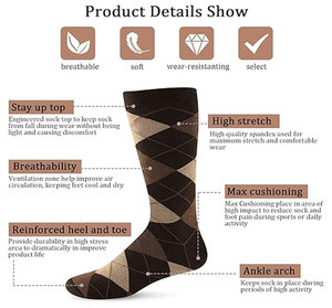 Men Dress <b>Socks</b> Business Casual Solid Pattern Cotton Crew <b>Sock</b> 6 Pairs Durable <b>Waterproof</b> Cushioned Work <b>Socks</b> for Men Boys - Product Image 4