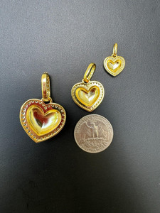 Colgante de Aleación Chapado en Oro con Forma de Corazón y Cristales de Estrás, Dijes con Engaste de Bisel, Joyería Romántica Unisex para Regalo - Product Image 4