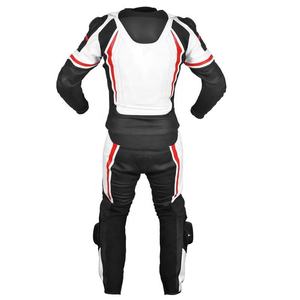 Unisex Full Sleeve Leather Motorcycle Racing <b>Suit</b> White Black <b>Red</b> Breathable Waterproof Quick Dry Protective Gear All Seasons - Product Image 1