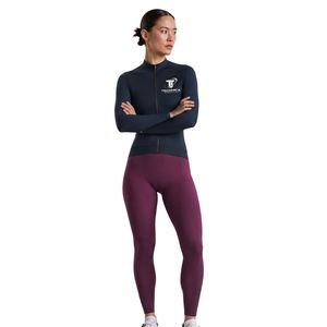Women's Navy Blue <b>Long</b> <b>Sleeve</b> <b>Cycling</b> <b>Jersey</b> Full Zip Performance Road Bike Top - Product Image 6