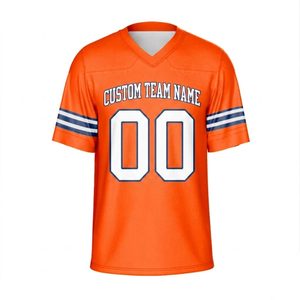 Camisetas de Fútbol Americano Personalizadas con Diseño de Cuello en V, Tejido de Malla Transpirable y Ligero, Patrón 3D, Servicio OEM - Product Image 1