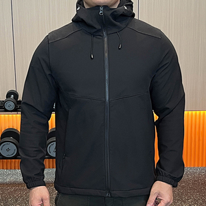 2026 New Arrivals Outdoor Plain Custom Logo Front 100% Cotton <b>Stand</b> Hooded Winter Adjustable Sleeve Puffer Jacket Plus Size Men - Product Image 5