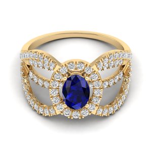Anillos de compromiso REYES GRA de plata de ley 925 con moissanita VVS para mujer, 0.75 quilates, gema de zafiro azul, joyería fina - Product Image 6