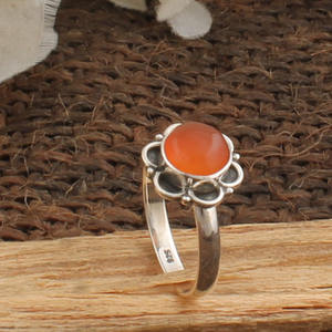 Bague en onyx rouge naturel, argent sterling 925, pierre précieuse ronde, bijoux en pierre véritable pour femmes, cadeau significatif, vente en gros - Product Image 2