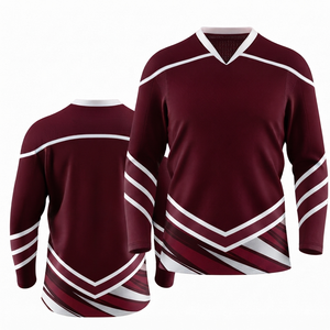 CAMISETA DE HOCKEY SOBRE HIELO DE ALTA CALIDAD UNISEX CON NOMBRE DEL EQUIPO IMPRESO EN LA PARTE DELANTERA 100% POLIÉSTER ANTI-BACTERIANO - Product Image 3