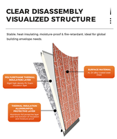 Panneaux sandwich préfabriqués 3D légers pour façade en métal, isolation extérieure rigide, 16 mm