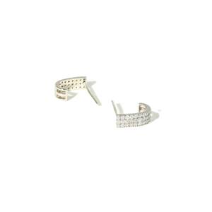 Pendientes de tuerca Heggie de diamantes de varias filas, plata de ley 925, oro macizo de 10K 14K, diamantes redondos cultivados en laboratorio, joyería fina. - Product Image 4