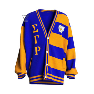 Vêtements personnalisés de la sororité grecque Sigma Gamma Rho, cardigan en tricot acrylique brodé pour femmes, accessoires universitaires - Product Image 1