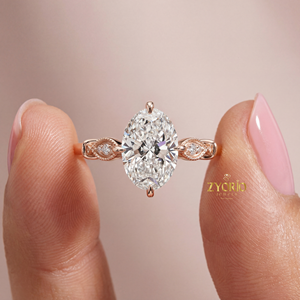 Anillo de Compromiso Vintage Delicado de Zyorio Jewels, Diamante Ovalado Cultivado en Laboratorio, Plata 925 para Mujer, Regalo de Boda, Ocasión Especial - Product Image 3