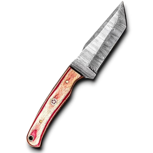 Cuchillo de Caza y Camping Damascus de Acero Hecho a Mano, OEM/ODM, Mejor Precio, Hoja Fija, Punta Caída, Personalizable, Madera Pakka - Product Image 1
