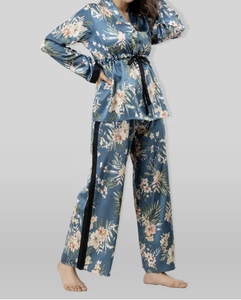 Wholesale Modest Breathable Night Suit <b>Kaftan</b> for Women Hand Drawn Print Traditional Islamic Clothing and Accessory Designed - Product Image 1