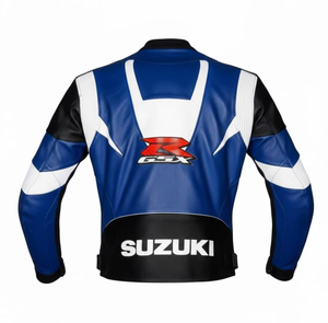 Veste de course unisexe Zuzuki RGSX en cuir de vache véritable imperméable imprimée, équipement de moto pour adultes avec protection CE niveau 2 - Product Image 2