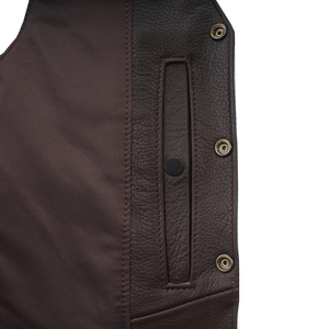 Chaleco de Cuero Genuino para Hombre, Estilo Motero, Sin Mangas, Casual, para Exteriores, Personalizado, OEM, Venta al Por Mayor - Product Image 6
