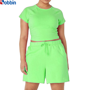 Conjunto Deportivo de Verano Estilo Hip Hop para Mujer, Ecológico, de Secado Rápido, Transpirable, con Franjas Laterales, Camiseta Corta Casual hasta la Rodilla, Estilo Vintage - Product Image 5