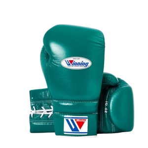 ชุดนวมคิกบ็อกซิ่ง Pro Winning ขนาด 14oz 16oz สีน้ำเงิน ปรับแต่งได้ สายรัดแบบผูกและแบบตีนตุ๊กแก หนังแท้ สำหรับฝึกซ้อมและออกกำลังกาย - Product Image 6