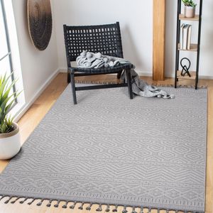 Collezione LOOM and LUXE Tappeto per interni/esterni 5X7 Design geometrico bianco - Product Image 1