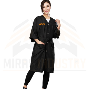 Combinaison de travail unisexe noire en polyester imperméable, coupe-vent et respirante, confortable, impression de logo par transfert thermique, service OEM - Product Image 4