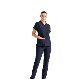 Ensemble médical Premium Solid Trader : pantalon et haut à taille élastique pour le personnel soignant actif – Style uni pour uniforme d'hôpital - Product Image 3