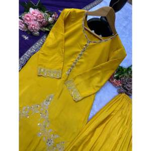 Hermoso conjunto Dupatta de diseñador y parte superior para mujer para fiestas - Product Image 4