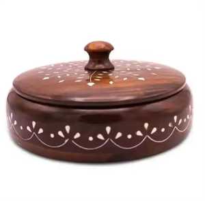 Casserole de service de luxe bimétallique avec couvercle conique doré martelé, base en acier inoxydable, boîte à roti indienne, plat à chapatis, marmite à aliments chauds - Product Image 5