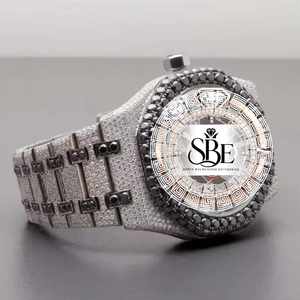 Reloj Deportivo de Lujo para Hombre de 41 mm con Esfera Escarchada, Grandes Diamantes Moissanite, Logotipo Personalizado, Caja de Acero Inoxidable, Colección Hip Hop de Cuarzo - Product Image 3