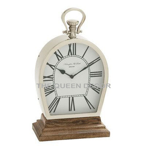 Home Decor Desk <b>Clock</b> Shiny Wood And Stainless Steel Material Living Room Dining Room <b>Clocks</b> Fashion Metal <b>Modern</b> Table <b>Clock</b> - Product Image 3