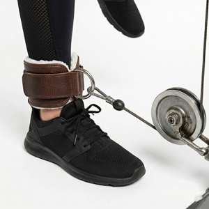 Sangles de cheville en cuir pour haltérophilie, support de jambe pour la gym, sangles de cheville en cuir pour machine à câble, support de jambe pour entraînement, sangles de cheville en cuir unisexe - Product Image 1