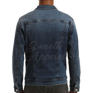 Contemporary Jeans Winter <b>Jacket</b> for Men Front Logo Stylish Look 100% Cotton <b>Fleece</b> <b>Lining</b> Perfect for Streetwear Winter Fashion - Product Image 3