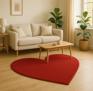 KNOT <b>RUG</b> hand tufted wool high quality red heart pattern hand made eco friendly shape <b>rug</b> for Living room kids hotels office - Product Image 4