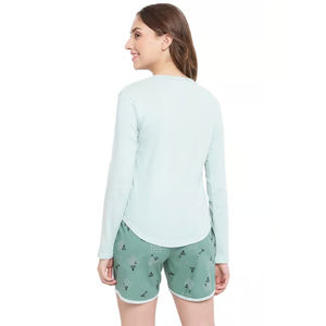 Conjunto de Verano Ecológico 100% Algodón, Corte Regular, Transpirable, Liso, Personalizado, Pantalones Cortos y Camiseta Estampados, Venta al Por Mayor - Product Image 3