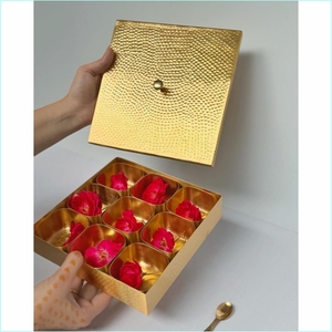 Luxury <b>Indian</b> Handmade Brass <b>Spice</b> <b>Box</b> Set Embossed Flower Lid Round Gold Masala Dabba Container Kitchen <b>Spice</b> Storage Organizer - Product Image 4