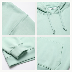 Sudadera con Capucha Casual de Estilo Urbano para Mujer, Personalizable, 100% Algodón, Felpa Francesa, Color Verde Menta, Ropa Casual Femenina - Product Image 4