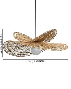 La pantalla de lámpara de ratán más hermosa tiene dos niveles, una pantalla de lámpara de ratán redonda de estilo nórdico. - Product Image 5