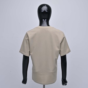 Women Beige Crew Neck Short Sleeve Cotton <b>T</b> <b>Shirt</b> Regular Fit Casual Digital Floral <b>Sequin</b> Embroidery Jersey 220g Spring Summer - Product Image 2