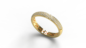 Luxury 18K Gold Multi Row Round Diamond Eternity Wedding <b>Ring</b> <b>Stacking</b> Band Anniversary Statement <b>Ring</b> Fine Jewelry for Women - Product Image 2